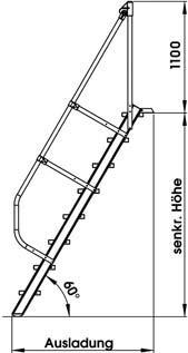 Productafbeelding Munk Trap 60ï¿½ tredebreedte 800 mm 4 treden aluminium geribbeld (Steigers, 80 cm)