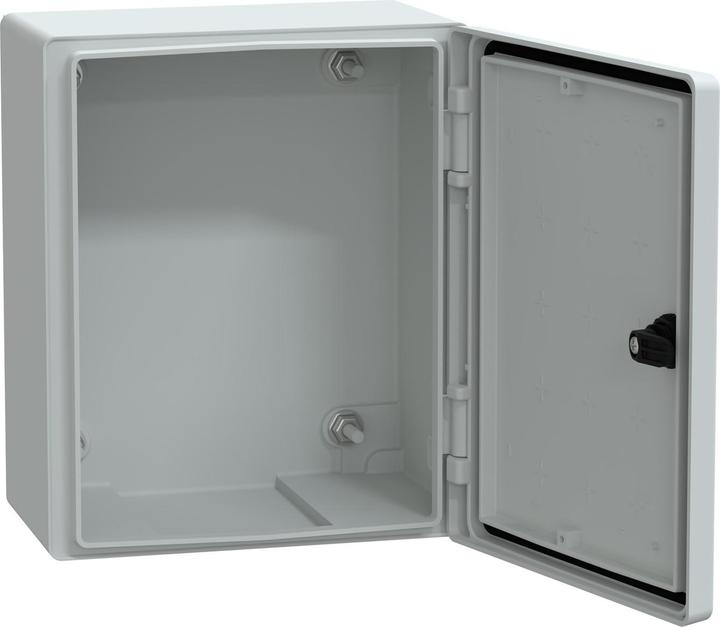 Produktbild Schneider Electric Polyestergehäuse PLM Wandmontage, mit Bakelit-Montageplatte H308xB255xT160mm IP66 NSYPLM3025BG