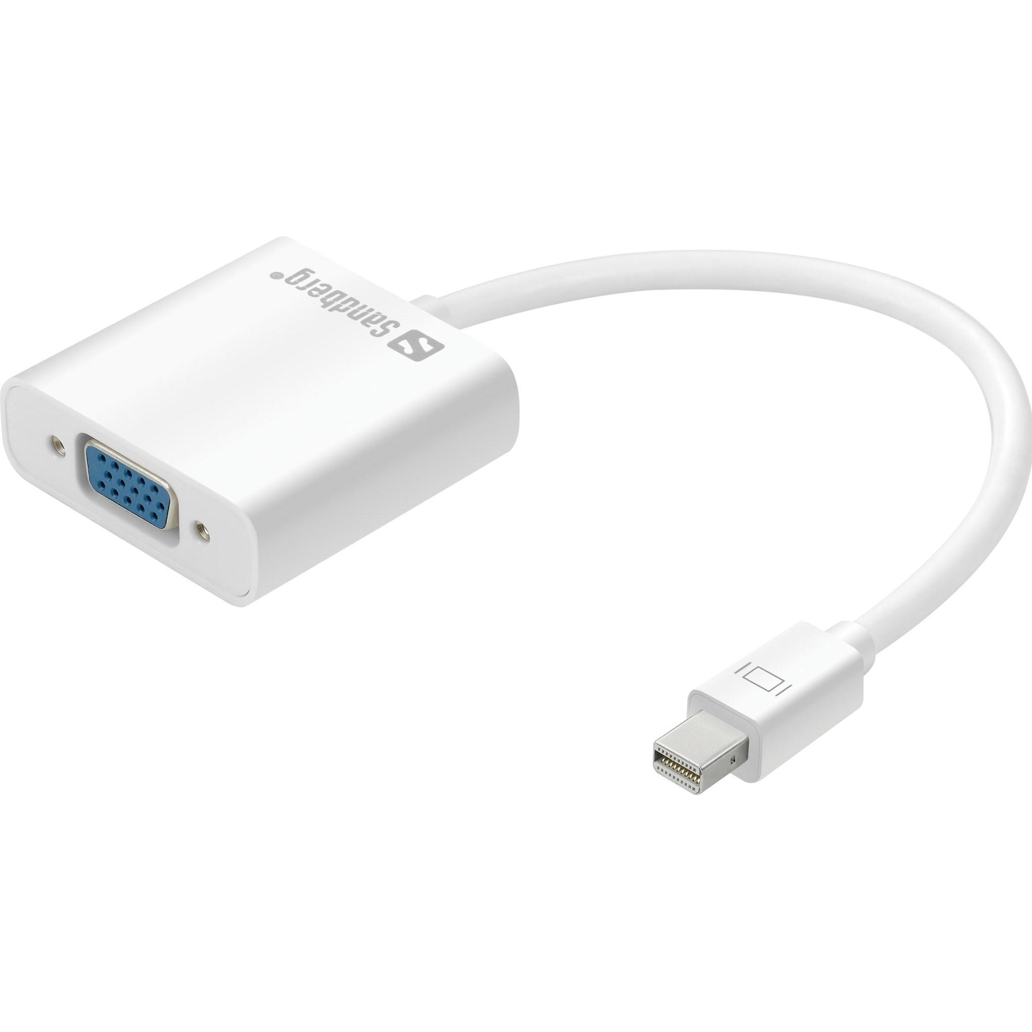 Sandberg Mini DP zu (VGA, 4.50 cm), Data + Video Adapter, Weiss