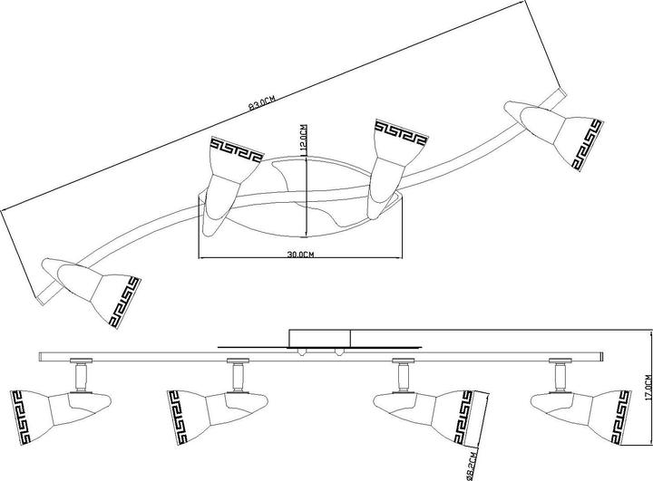 Image du produit Globo Projecteur NOVARA, patiné or, 5449-4 (E14)