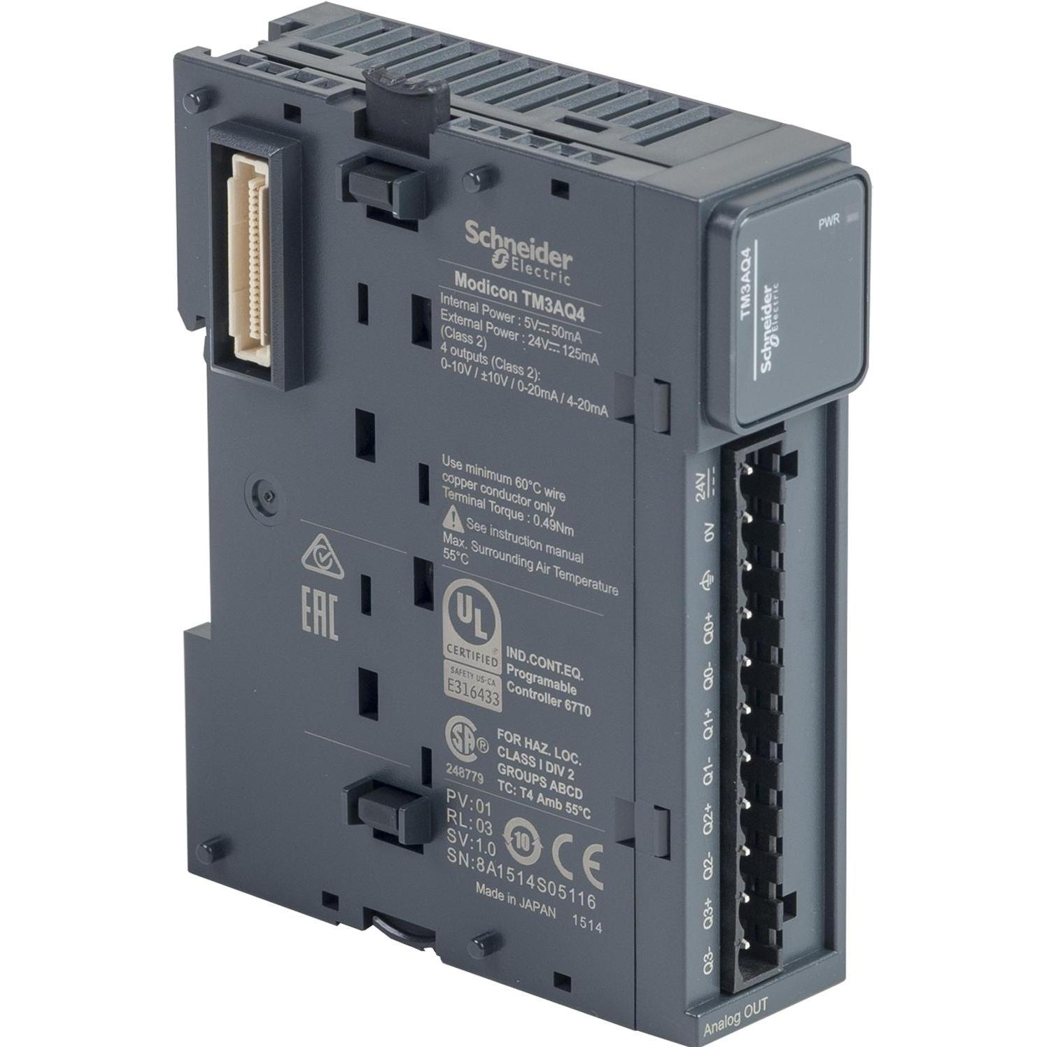 Schneider Electric, Scatola di derivazione, Modulo Tm3-4 Uscite Analogiche