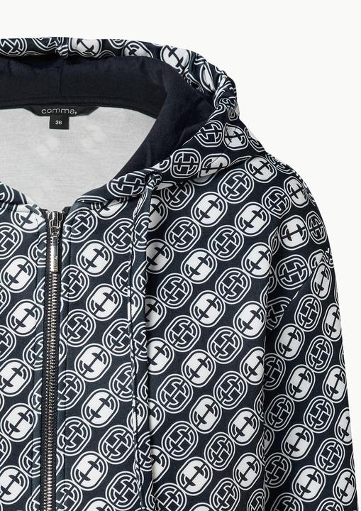 Produktbild Comma Sweatshirt Jacke Sweat-Jacke mit Icon-Muster und Kapuze (34)
