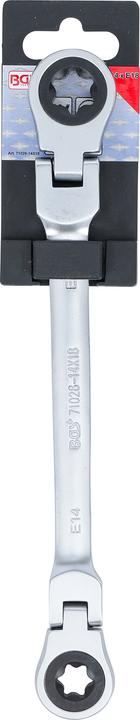 Actual product image BGS Double Ratchet Ring Spanner | adjustable | with E-Type Ring Heads | E14 x E18