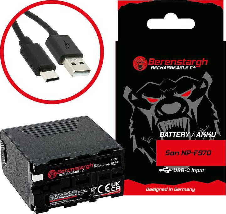 Produktbild Berenstargh Akku Sony NP-F970 10500mAh USB-C Input (Kamera Akku)
