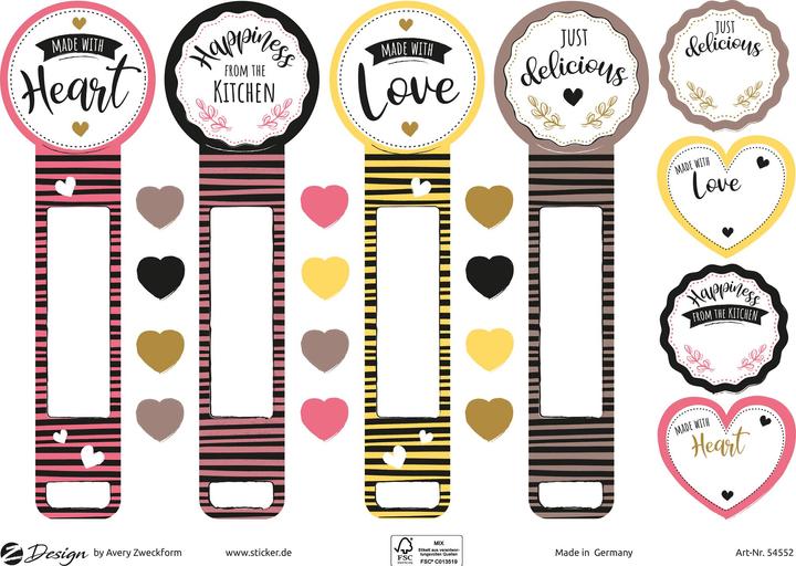 Actual product image Avery Motif sticker A5 KITCHEN seal sticker