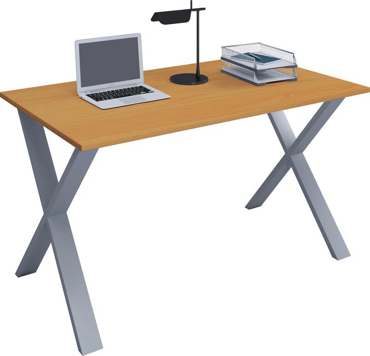 Actual product image VCM Premium Office Furniture Desk Lona X Silver (140 x 50 x 76 cm)