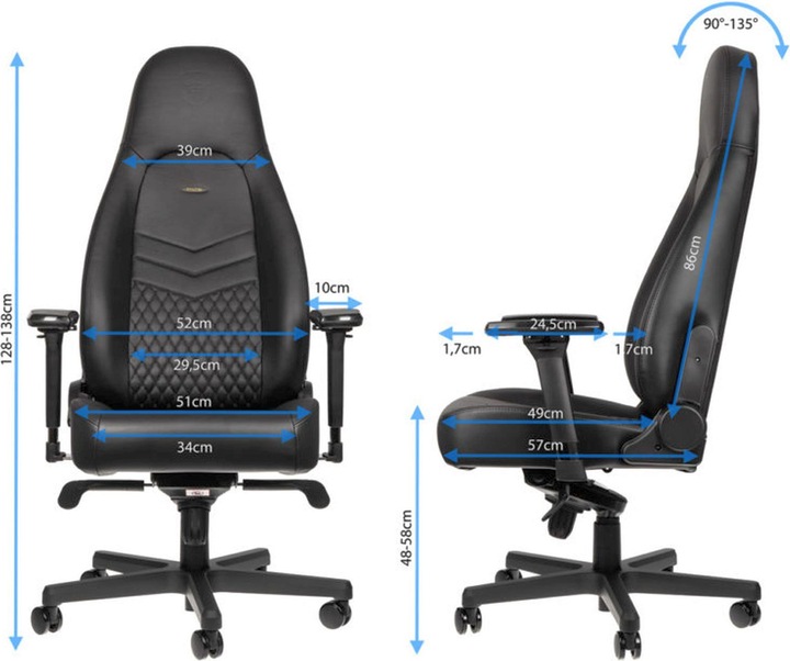 Image du produit noblechairs ICON cuir véritable