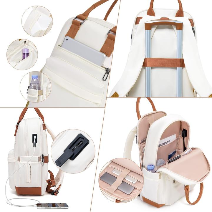 Actual product image Coolife 5-teiliges Trolley-Set mit Reiserucksack und Kulturbeutel (93 l, Hand luggage (up to 50 litres), M (50 - 90l), L (90 - 115l))