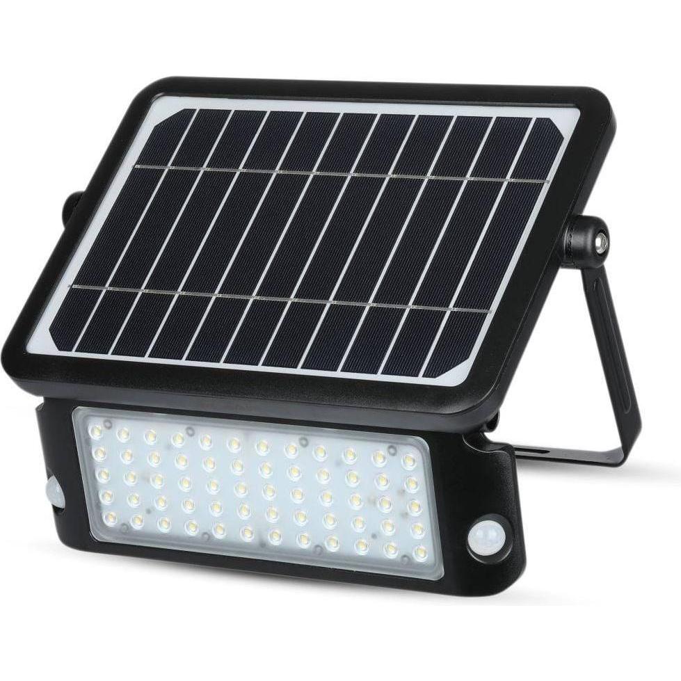 V-TAC, Gartenbeleuchtung, Solar-Gartenstrahler VT-787-10 9869 LED 10.00 W Tageslichtweiss Schwarz (1100 lm, IP44)