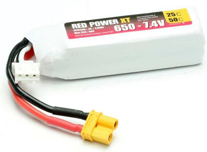 Image du produit Red Power Pack d'accus pour modélisme (LiPo) 7.4 V 650 mAh 25 C Softcase XT30 (7.40 V, 650 mAh)