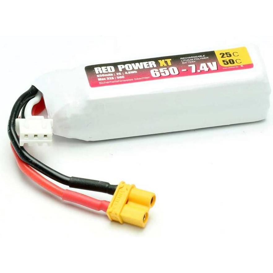 Red Power Modellbau-Akkupack (LiPo) 7.4 V 650 mAh 25 C Softcase XT30 (7.40 V, 650 mAh)