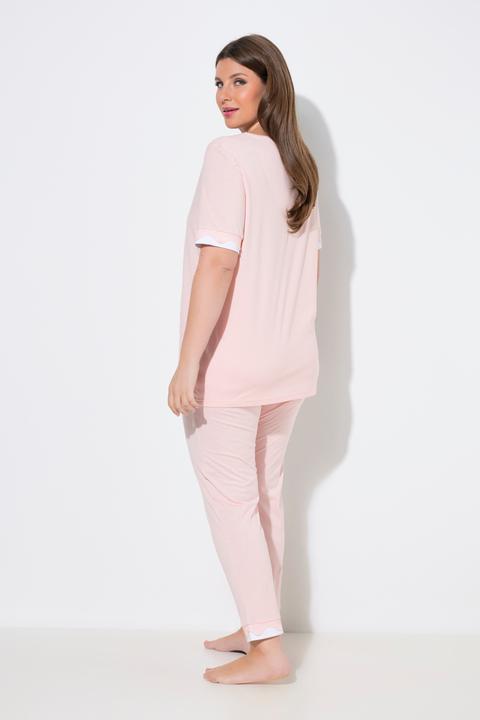 Produktbild Ulla Popken Pyjama, Spitzenkanten, Rundhals, Halbarm (50, 52)