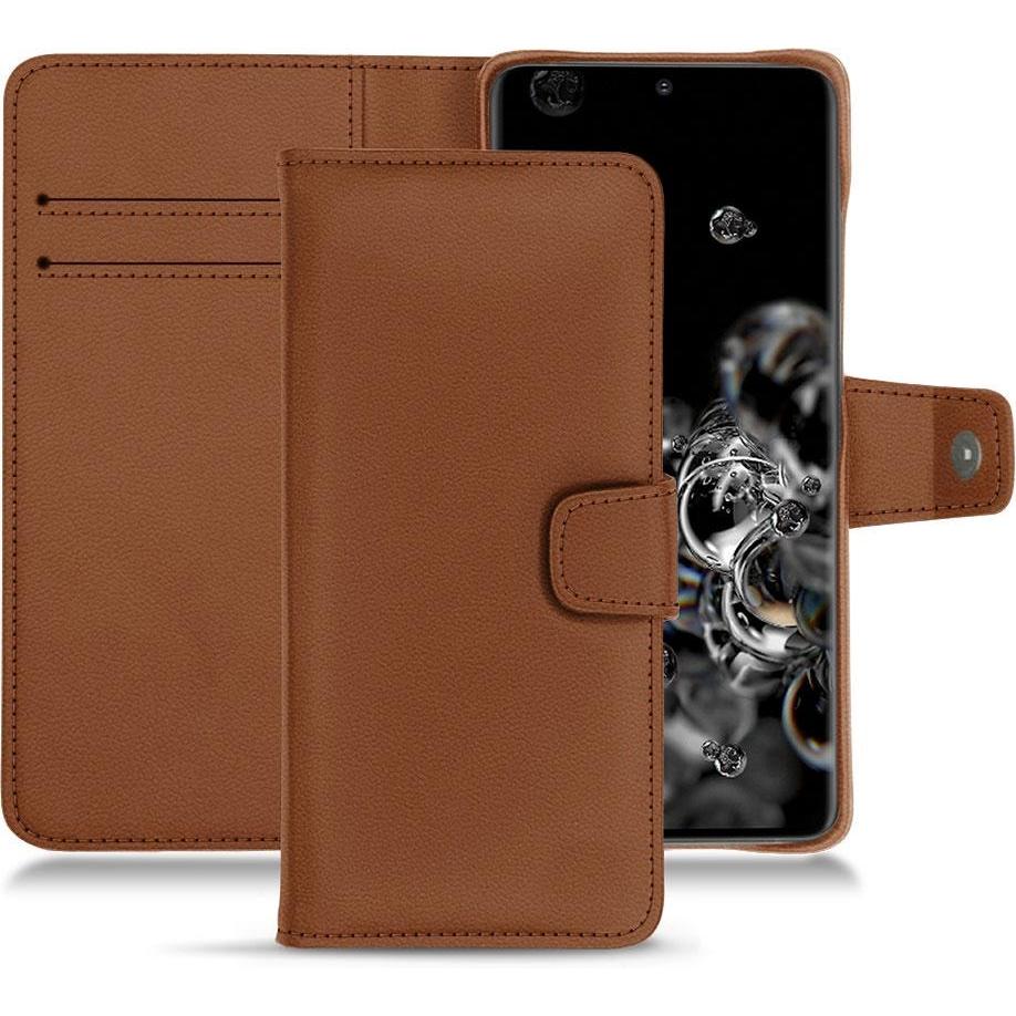 Noreve Lederschutzhülle Wallet (Samsung Galaxy S20 Ultra 5G), Smartphone Hülle, Braun