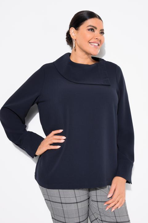 Immagine prodotto Ulla Popken Blusa di acetato con collo da camicia asimmetrico e maniche lunghe (58)