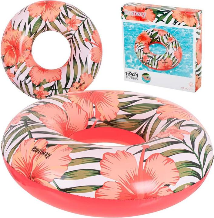 Produktbild Ikonka BESTWAY 36237 Kreis aufblasbare Blumen Blätter weiss und rosa