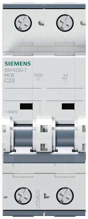 Produktbild Siemens MCB 2 Pole Type C 10kA 20A 400V
