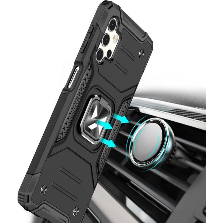 Thumbnail - Wozinsky Ring Armor Case Kickstand Tough Rugged Cover for Samsung Galaxy A32 5G black (Samsung Galaxy A32 5G), Smartphon...