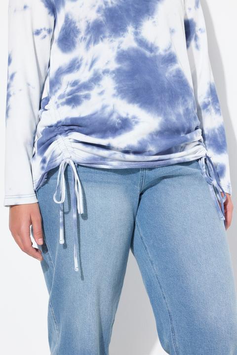 Immagine prodotto Ulla Popken Felpa con design batik, laccetto nell'orlo, scollo a girocollo e maniche lunghe (46, 48)