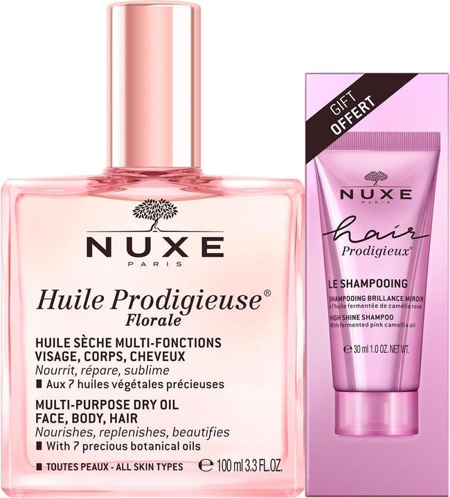 Produktbild Nuxe Huile Prodigieuse Florale Trockenöl + Shampoo Set (Körperpflegeset)