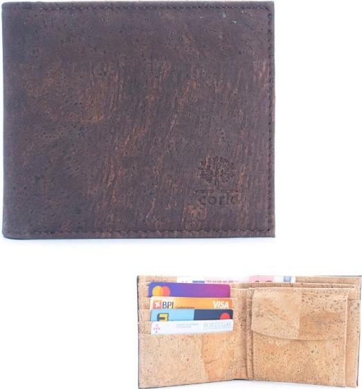 Actual product image MB Cork Braune Herrenbrieftasche aus Kork mit Kartonverpackung
