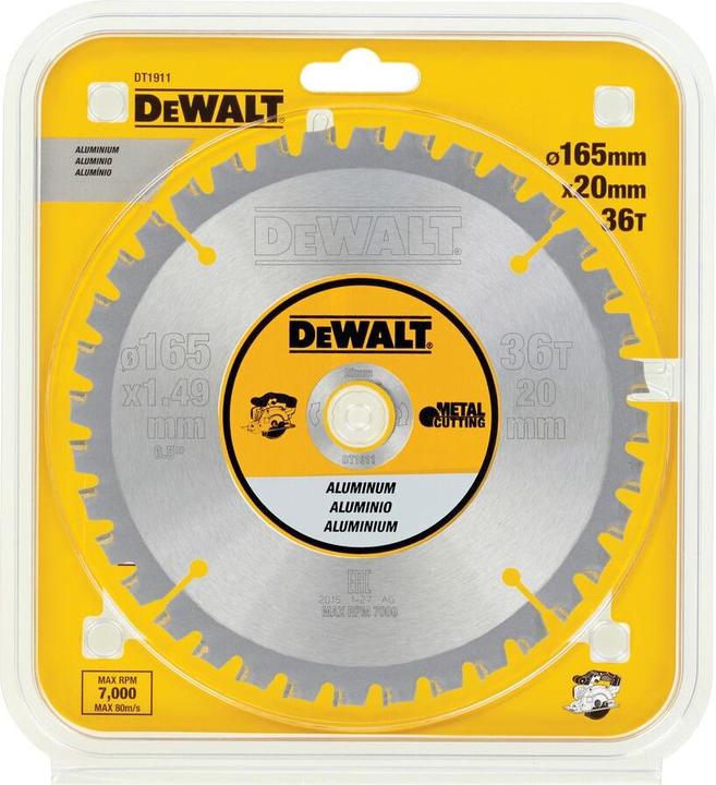 Actual product image DeWalt Circular saw blade battery 165/20 mm 36FZ DT1911QZ
