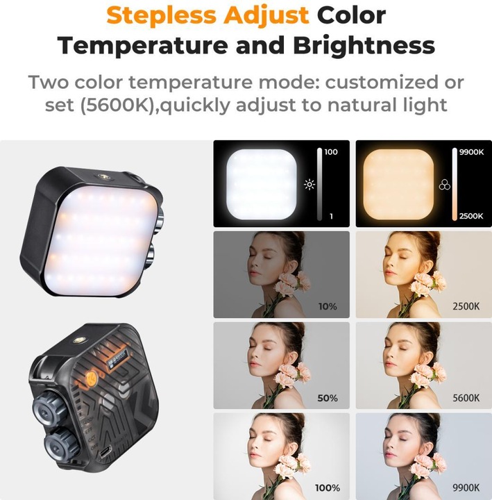 Produktbild K&F Concept Dual Color Temperature LED Video Ligtht, Built-in 2000mA battery (Black) (Videoleuchte)