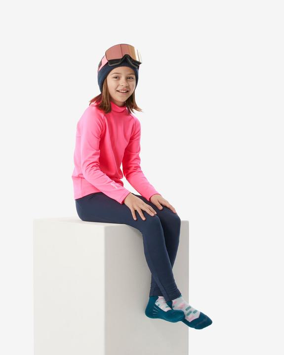 Produktbild Wedze Skiunterwäsche Funktionsshirt Kinder hoher Kragen - BL 500 neonrosa (104)