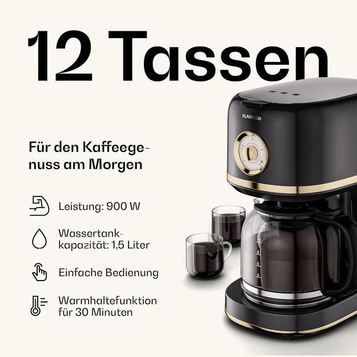 Immagine prodotto Klarstein Retro Frühstücksset mit Toaster, Wasserkocher & Kaffeemaschine (1.70 l)