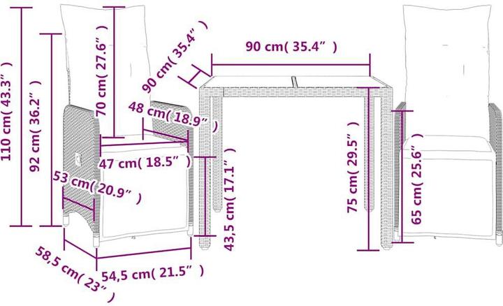 Produktbild vidaXL Bistro Set