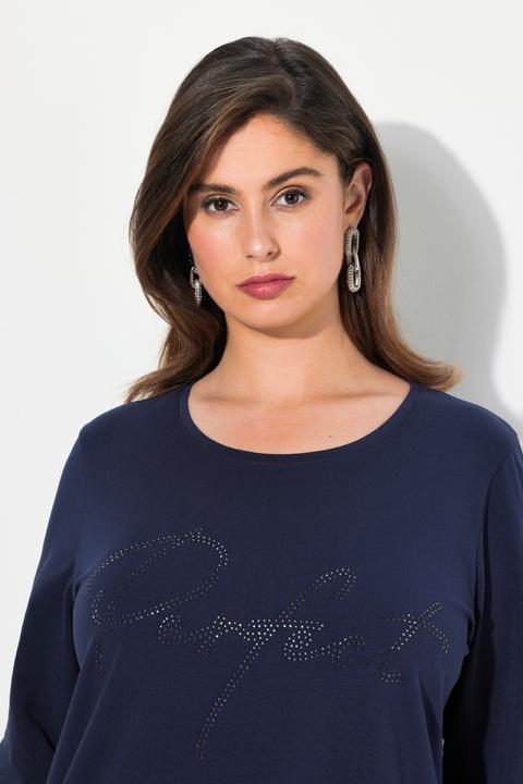 Immagine prodotto Ulla Popken Maglia con scritta, scollo a girocollo e maniche a 3/4 (56)