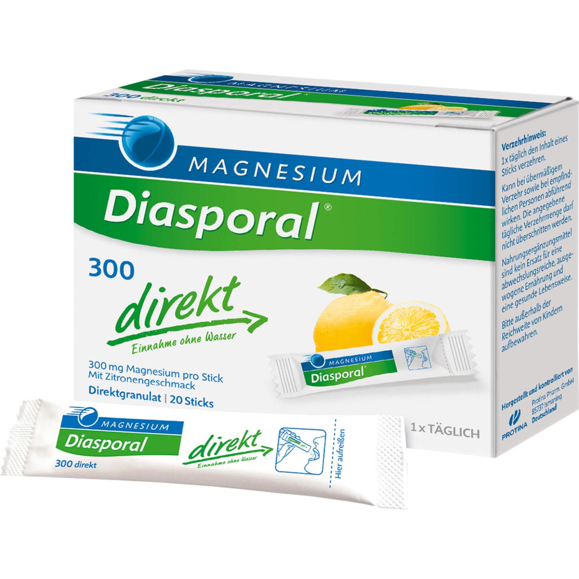 Thumbnail - magnesium diasporal, Vitamine + Nahrungsergänzung, Diasporal 300 direkt Magnesium Granulat Sticks, 20 St. Beutel (20 Stü...
