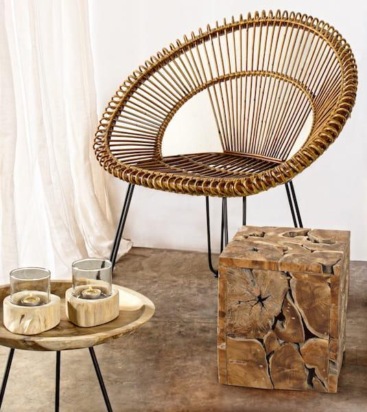 Image du produit Bizzotto Jardin Fauteuil en osier Esteban marron