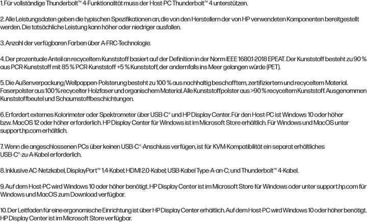 Valeurs nutritives et ingrédients HP Series 7 Pro 727pm (3840 x 2160 pixels, 27")