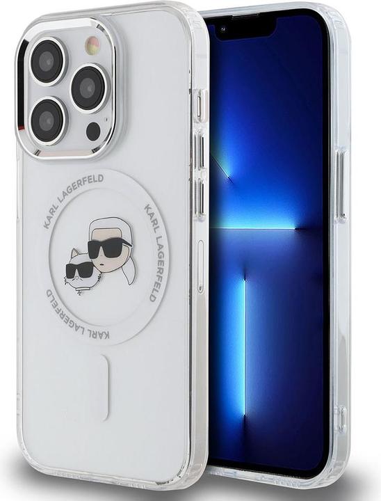 Produktbild Karl Lagerfeld IML K&CH Heads Metal Frame MagSafe Case for iPhone 15 Pro Max Transparent (Apple iPhone 15 Pro Max)
