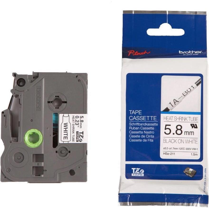 Brother, Nastro di marcatura, Hse-211 (0.58 cm, Bianco)