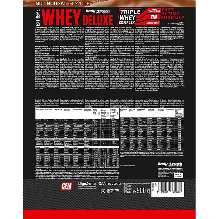 Actual product image Body Attack Extreme Whey Deluxe (900g bag) (Crème, Cookie, 1 x, 900 g)