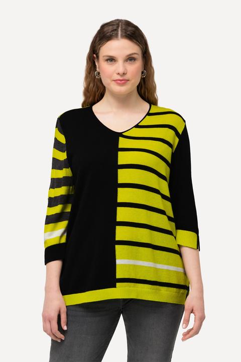 Produktbild Ulla Popken Pullover, Colorblocking, V-Ausschnitt, 3/4-Arm (42, 44)
