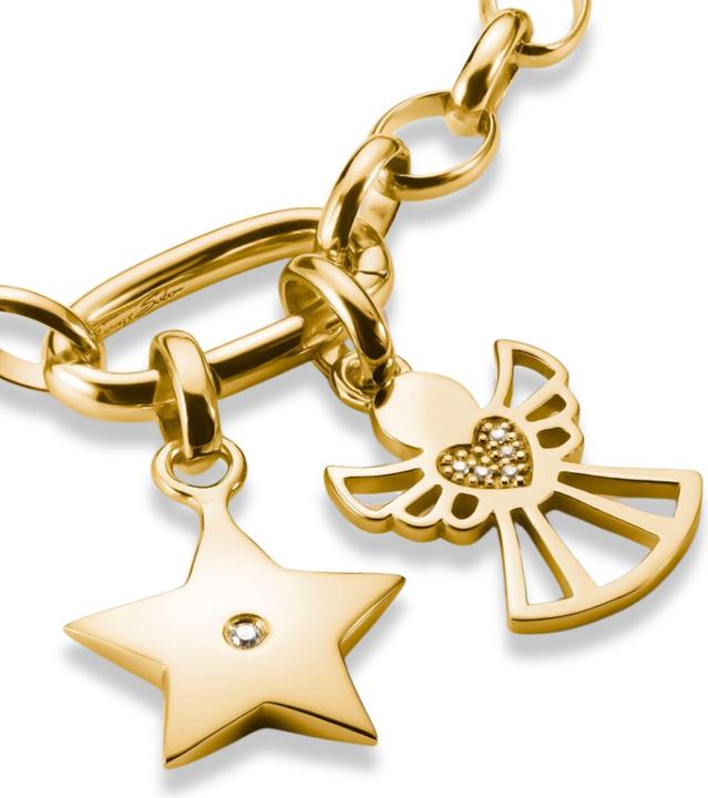 Immagine prodotto Thomas Sabo Charm-Anhänger Stern mit weissem Stein Connect vergoldet (placcato oro 750 / 18)
