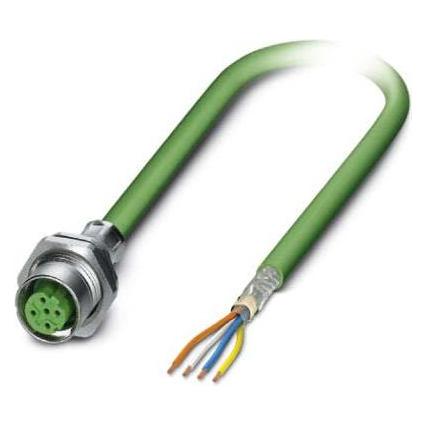 Phoenix Contact 1437779 Sensor-/Aktor-Einbausteckverbinder 1 m Polzahl: 4 1 St., Elektronikkabel + Stecker, Grün