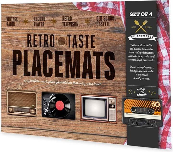 Productafbeelding Mikamax Retro Placemats - Set van 4 - Placemat - Veelkleurig - Polypropyleen - Tafeldecoratie - 45 (4 Pcs., 45 x 28 cm)