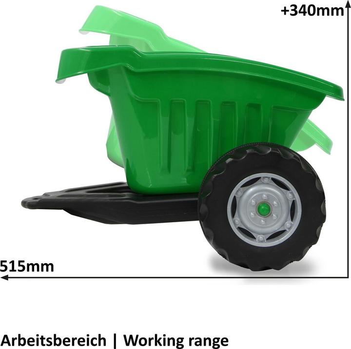 Produktbild Jamara Ride On Hänger Grün für Traktor Strong Bull