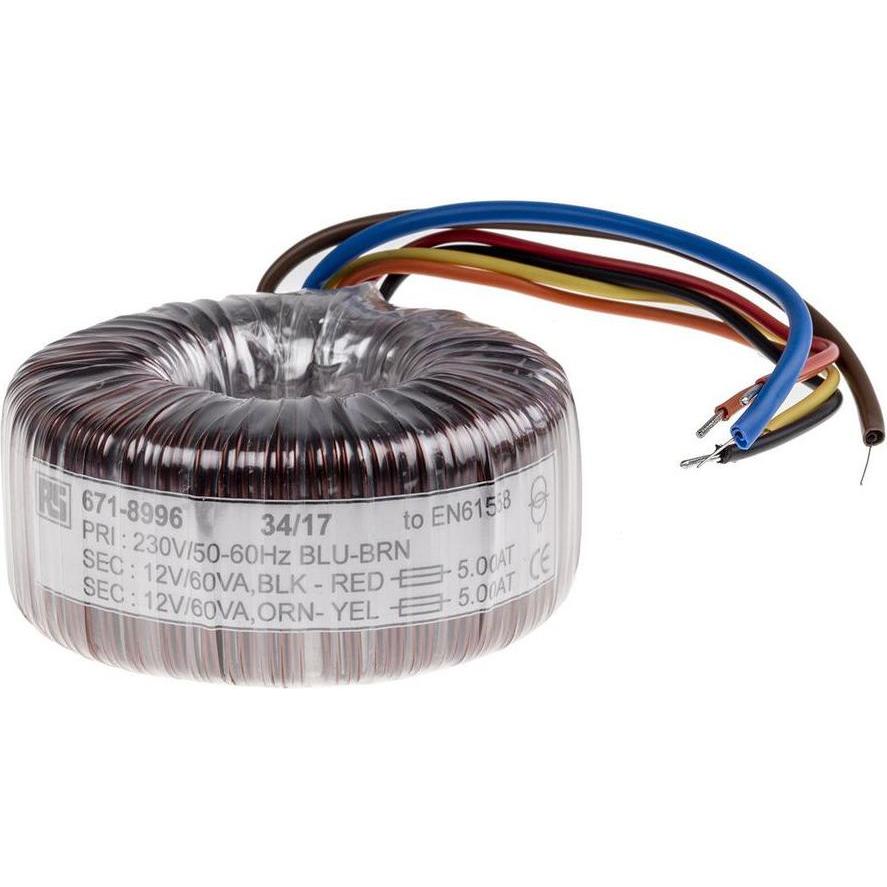 Rs Pro Transformator Ringkern 120VA 2x12V, Transformator