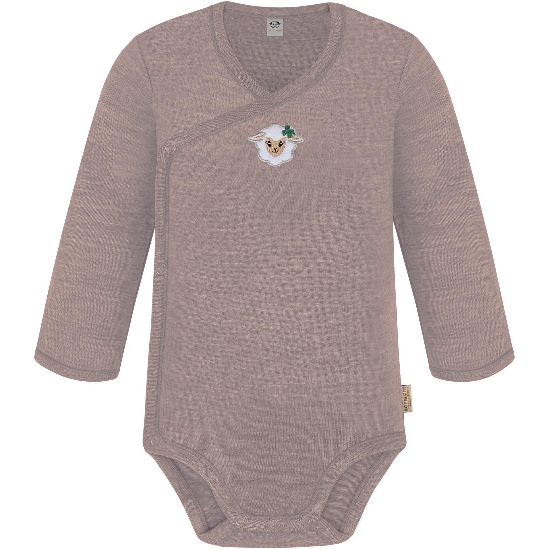 Normani, Herren, Body, 3er Pack Baby Merino Langarm Wickelbody für Junge und Mädchen - 9355, Beige, (50)