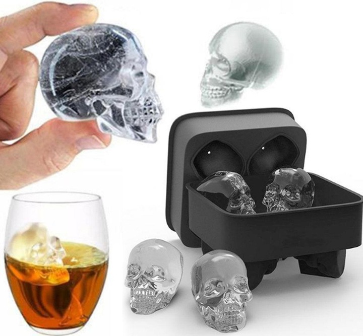 Produktbild König Design Silikon Eiswürfelform Totenkopf Skull Eiswürfel Eis für Whiskey Wein Bar Party