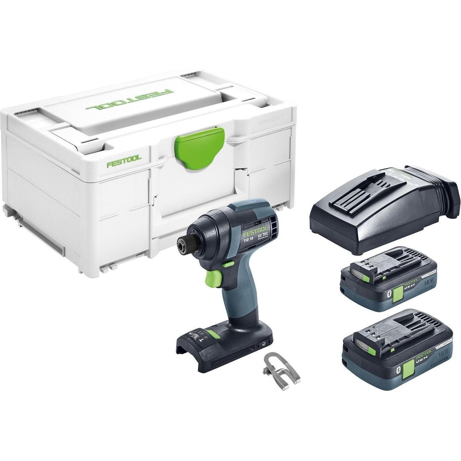 Festool, Bohrmaschine + Akkuschrauber, TID 18 HPC 4,0 I-Plus (Akkubetrieb)