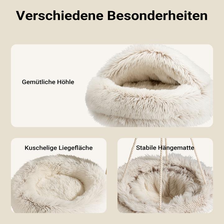 Actual product image Wiltec Fudajo Designer Kratzbaum Hängeliege Katzenkratzbaum Katzenbaum Katzenmöbel (169 cm, Cream)