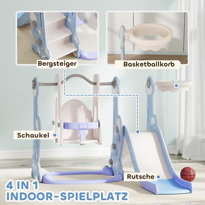 Image du produit Aiyaplay Kinderschaukel mit Rutsche Kunststoff Hellblau