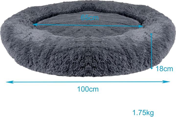 Image du produit Intirilife Lit pour animaux domestiques en gris diamètre 100 cm (Chat, Chien)