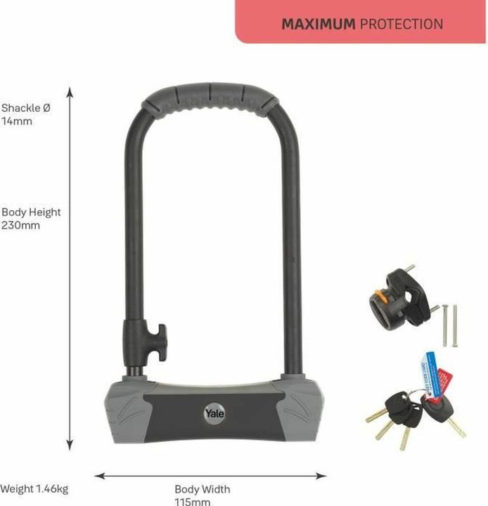 Actual product image Yale Maximum Security Bike Lock