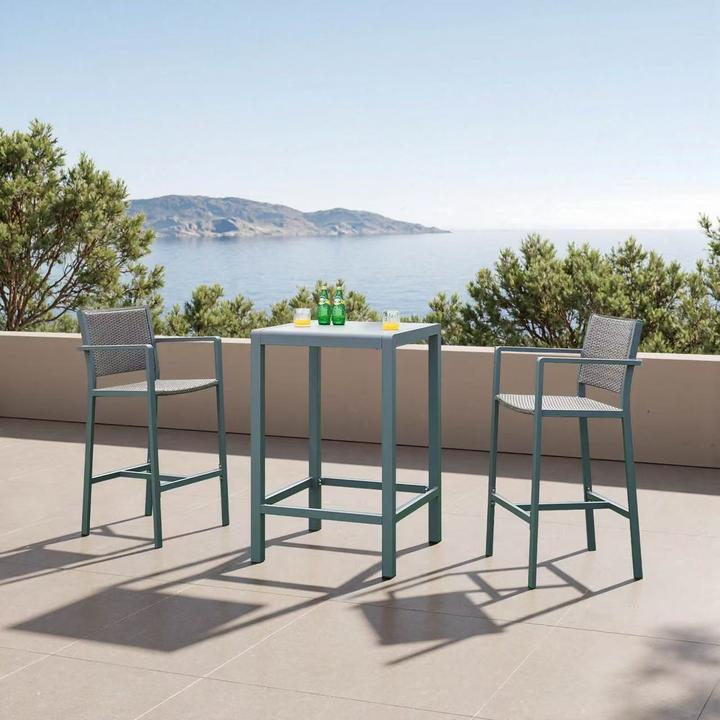 Image du produit Casa.Pro Set de table de bar Avise 3 pcs. aluminium (108 x 70 x 70 cm)